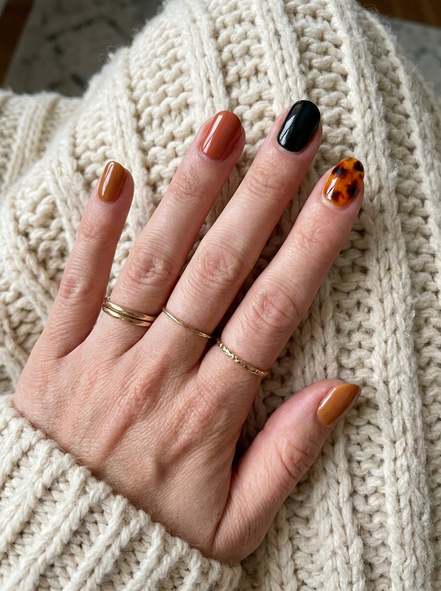 Orange Tortoise Halloween Nails als Halloween Nägel Inspiration 2026